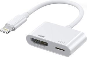 Lightning to HDMI Adapter for iPhone 12/12 Pro Max 11 Pro/XS/XR/X/8 7 6 Plus SE iPad Pro Mini 2 iPhone to HDMI Connector Support iOS 10~14.1 and Later