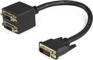 1ft DVI Splitter Cable - M / F - DVI-D to 2x DVI-D Dual Video Splitter for Your Split Screen Computer Monitor (DVISPL1DD)