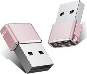 USB C Female to USB Male Adapter (2 Pack) Type C to USB A Charger Cable Adapter for iPhone 11 12 Pro Max Airpods iPad Samsung Galaxy Note 10 S20 Plus 20 S20+ 20+ Ultra Google Pixel 5 4 4a 3 3A 2 XL