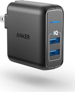 USB Charger Elite Dual Port 24W Wall Charger PowerPort 2 with PowerIQ and Foldable Plug for iPhone 11/Xs/XS Max/XR/X/8/7/6/Plus iPad Pro/Air 2/Mini 3/Mini 4  S4/S5 and More