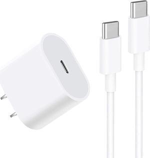 20W USB C Fast Charger for iPad Pro 12.9 iPad Pro 11 inch 2021/2020/2018 iPad Air 4th 10.9 inch 2020 iPad Mini 6 Generation 2021 Pixle 5/3XL PD Wall Charger with 6.6ft USB C to C Charging Cable