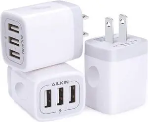 Wall Charger USB Charger Adapter 3.1A/3Pack Muti Port Fast Charging Station Power Charge Base Block Plug for iPhone 13 12 Pro/SE/11Pro Max/X/8/7 Plus Samsung S21/S10/S9/S8 Kindle Fire USB Plug