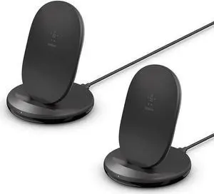 Wireless Charger (2-Pack) - Qi-Certified 15W Max Fast Charging Stand - Quick Turbo Cordless Upright Charger - Universal Qi Compatibility for iPhone Samsung Galaxy Google Pixel and More