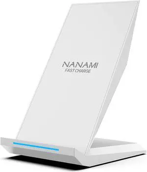 NANAMI Fast Wireless Charger - Qi Certified Charging Stand 7.5W Compatible iPhone 17/17 Pro/17 Pro Max/16/15/14/13/12, 10W for Samsung Galaxy S25/S24/S24 Ultra//S23/S22/21/S20 and Qi-Enabled Phones
