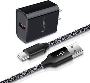 Fast Charger 3.0 Wall Charger for Samsung Galaxy A32 A52 A01 A51 A71 S21 A14 A13 A11 A20 A50 A12 S24 S23 S22 Ultra 5G S20 A15 Note 20 S10 S9,LG Stylo 6 5,Moto,Adaptive Block Cube+USB Type C Cable Cord
