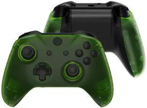 Transparent Clear Green Faceplate Side Rails for Xbox One Wireless Controller Model 1708, Replacement Front Housing Shell Panels for Xbox One X & One S Controller @ Transparent Clear Green Faceplate Side Rails for Xbox One Wireless Controller Model 1708, Replacement Front Housing Shell Panels for Xbox One X & One S Controller @