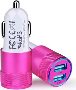 USB Car Charger Adapter, 3.4a Fast Charging Dual Port Cargador de Carro Lighter Adapter for iPhone SE 11Pro Max X XR XS Max 8 Plus, iPad, Samsung Galaxy A10 S10 Plus S10e S9 Note 8, LG, GPS (2 Pack) USB Car Charger Adapter, 3.4a Fast Charging Dual Port Cargador de Carro Lighter Adapter for iPhone SE 11Pro Max X XR XS Max 8 Plus, iPad, Samsung Galaxy A10 S10 Plus S10e S9 Note 8, LG, GPS (2 Pack)