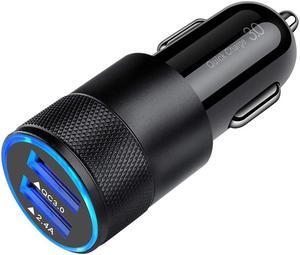 Fast Car Charger Quick Charging 5.4A/30W Phone USB Adapter Rapid Plug 2 Port Cigarette Lighter Charger Flush Compatible  Tablet iPhone iPad LG Automobile Charger