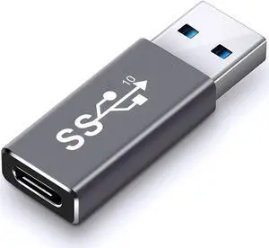 Electop Updated USB 3.1 GEN 2 Male to Type-C Female Adapter, Support Double Sided 10Gbps Charging & Data Transfer, USB A to USB C 3.1 Converter( Space Grey)
