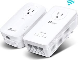 Powerline WiFi Extender(TL-WPA8631P KIT)- AV1300 Powerline Ethernet Adapter with AC1200 Dual Band WiFi, Gigabit Port, Passthrough, OneMesh, Plug & Play, Ideal for Gaming/4K TV