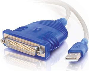 C2G USB Adapter USB to DB25 Adapter Grey 6 Feet (1.82 Meters) Cables to Go 22429,Gray