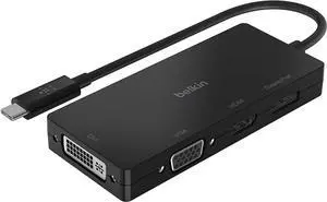 Multiport USB-C Adapter (USB-C Video Adapter w/VGA DVI 4K HDMI 4K DisplayPort) Connect Your USB-C Laptop to Any Display (AVC003btBK)