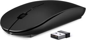 Wireless Mouse for Laptop, Rechargeable Silent 2.4G Cordless Mouse with USB Receiver Portable Slim Quiet Noiseless Mice for PC Computer Desktop Laptop Notebook