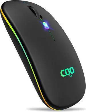 Wireless Mouse LED Slim Dual Mode(Bluetooth 5.1 and 2.4G Wireless) Rechargeable Led Wireless Mouse with 3 Adjustable DPI for iPad OS 13  MacBook Laptop Mac OS 10.10