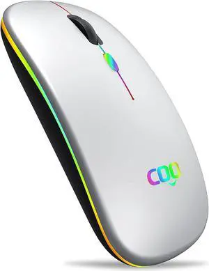 Bluetooth Wireless Mouse Slim Dual Mode(Bluetooth 5.0 and 2.4G Wireless) Rechargeable Wireless Mouse with 3 Adjustable DPI for MacBook Laptop MacOS 10.10 Android 5.0 Windows 8 or Above