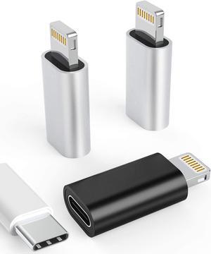 3Pack USB C Female to Lightning Male Adapter for iPhone 12/11/8 X XR/XS/SE/7Plus/Pro Max Ipad Air Mini Type Compatible with Charging Support Data Transmission Connect Charger Connector Cable Converter