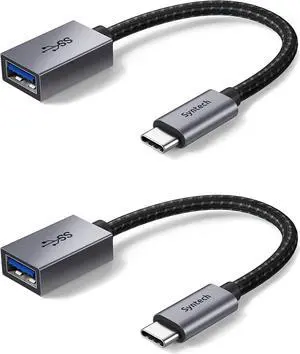 USB C to USB Adapter 2 Pack USB C to USB3 Adapter USB Type C to USB Thunderbolt 3 to USB Female Adapter OTG Cable Compatible with iPad Air 2020 MacBook Pro Air and More Space Gray