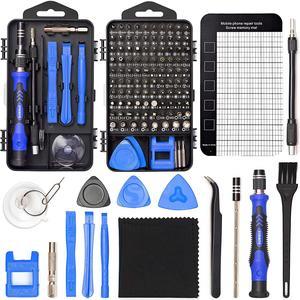 STREBITO Precision Screwdriver Set 124-Piece Electronics Tool Kit with 101 Bits Magnetic Screwdriver Set for Computer Laptop Cell Phone PC MacBook iPhone Nintendo Switch PS4 PS5 Xbox Repair