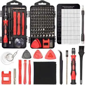 STREBITO Precision Screwdriver Set 124-Piece Electronics Tool Kit with 101 Bits Magnetic Screwdriver Set for Computer, Laptop, Cell Phone, PC, MacBook, iPhone, PS4, PS5, Xbox Repair