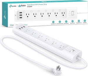Kasa Smart Plug Power Strip HS300, Surge Protector with 6 Individually Controlled Smart Outlets and 3 USB Ports, Works with Alexa & Google Home, No Hub Required , White