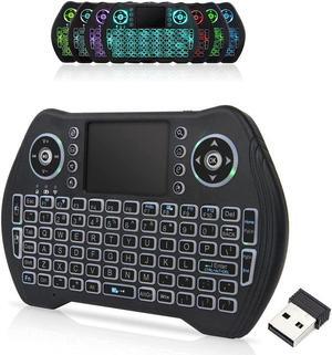 Backlit 2.4GHz Mini Wireless Keyboard Remote Control with Touchpad Mouse Combo with USB Dongle Rechargeable Li-ion Battery for Android TV Box/Smart TV/PC/Windows/MacOS/Linux/X-Box/Smart TV Box