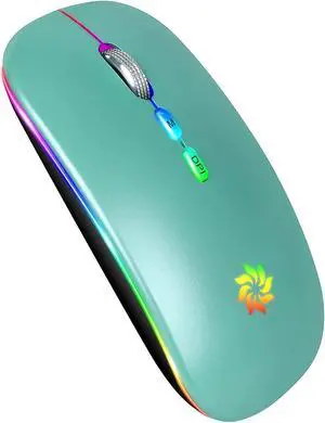 Wireless Mouse LED Wireless Mouse Rechargeable Slim Silent Mouse 2.4G Portable Computer Mouse Mobile Optical Mouse for Laptop Notebook PC Computer MacBook 3 Adjustable DPI