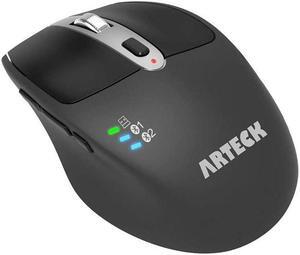Wireless Bluetooth Mouse with Nano USB Receiver Black 4-Month Battery Life Ergonomic Design