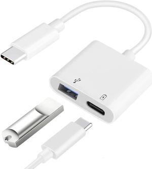 USB C OTG Adapter with Power 2 in 1 USB C to USB Female with 60W PD Charging Port Adapter Compatible with Galaxy S23/S22/S21/S21+ LG V40/30 Google Pixel 7/6/6XL Google Chromecast with Google TV