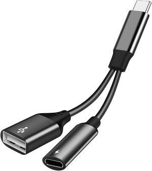 USB C OTG Adapter with Power USB C to USB Female with 60W PD Charging OTG Adapter for Samsung S21/S20/S20+/Note 10+ iPad Pro Google Chromecast with Google TV Android LG V40 30 Dell XPS-Black