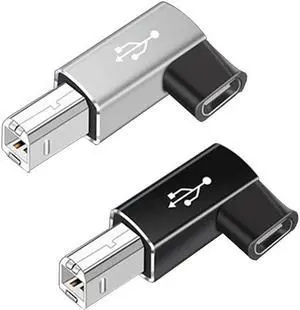 USB C Female to Midi 90 Degree Adapter 2Pack Right and Left Female USB C to Male USB B Printer Adapter Compatible with Printers MIDI Eectric Pianos Synthesizers USB Microphones