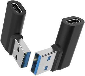 USB C Female to USB A Male Adapter Right Angle USB C to USB 3.0 Adapter 90 Degree USB C to USB Adapter USB Type C to USB Coverter Sync & Charging Adapter for USB C Cable Hubs 2Pack