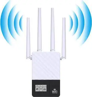 WiFi Extender Screen Display and Signal Amplifier,Wall-Through Strong WiFi Booster 1200Mbps Cover up to 8000 Sq.ft Full Coverage, Wireless Internet Repeater with Ethernet Port one