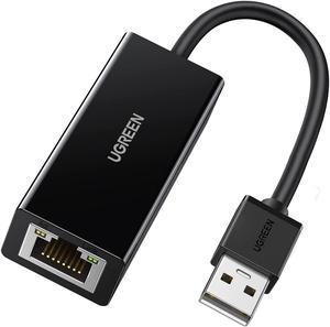 UGREEN Ethernet Adapter USB 2.0 to 10 100 Network RJ45 LAN Wired Adapter Compatible with Nintendo Switch Wii Wii U MacBook Chromebook Windows Mac OS Surface Linux ASIX AX88772A Chipset Black