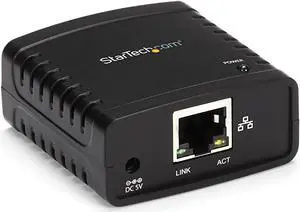 com 10/100Mbps Ethernet to USB 2.0 Network Print Server - Windows 10 - LPR - LAN USB Print Server Adapter (PM1115U2),Black