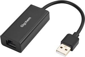 USB 2.0 to ethernet Adapter USB to RJ45 Adapter Supporting 10/100 Mbps Ethernet Network for Window/Mac OS, Surface Pro/Linux