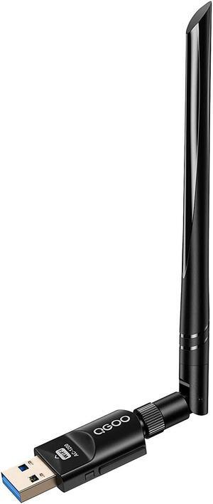USB Wifi Adapter 1200Mbps QGOO USB 3.0 Wifi Dongle 802.11 ac Wireless Network Adapter with Dual Band 2.42GHz/300Mbps 5.8GHz/866Mbps 5dBi High Gain Antenna for Desktop Windows XP/Vista/7/8/10 Linux Mac