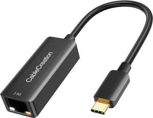 CableCreation USB C to 2.5G Ethernet Adapter, USB C 3.1 to RJ45 2.5 Gigabit LAN Thunderbolt 3, Compatible with MacBook Pro MacBook Air iPad Pro Surface Pro 7 Dell XP15 13 Chromebook Windows Mac OS