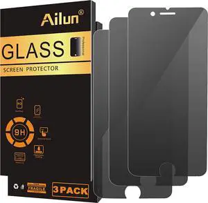 Ailun Screen Protector for iPhone 8 Plus 7 Plus Privacy Anti Glare 3Pack Anti Spy Private Tempered Glass [Black]