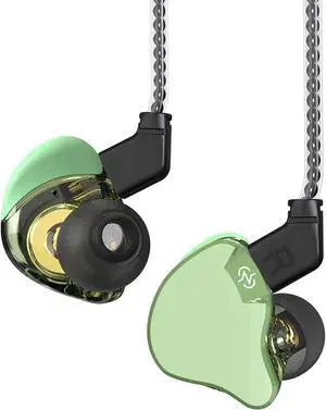 CCZ Emerald in Ear Monitor 1DD+1BA Hybrid Bass in-Ear Earphones, HiFi Headphone Noise-Isolating Earbuds for Drummer Musicians Guitarists (no mic, Green)