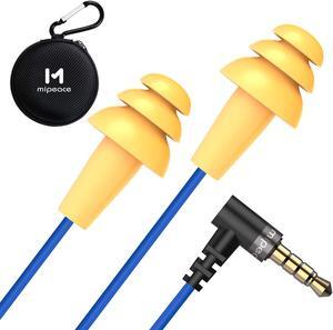 MIPEACE Work Earbuds Headphones, Ear Plug Headphones for Work-Noise isolating Earbuds Earphones for Industrial Safety Construction(Blue)