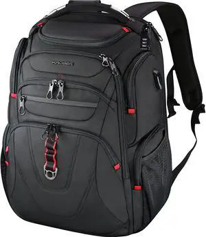 TSA Friendly Travel Laptop Backpack 17.3 inch XL Computer Backpack Water-Repellent College Daypack Business Backpack with RFID Pockets & USB Port for Men/Women-Black
