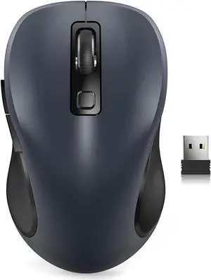 Wireless Mouse for Laptop 2.4G Ergonomic Computer Mouse with 3 Adjustable DPI Levels Page Up & Down Buttons USB Mouse for Chromebook PC Desktop Notebook MacBook (Grey)