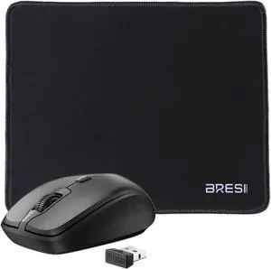 Ergonomic Bluetooth Mouse and Mouse Pad for Laptop, Silent Mouse with 3-Levels DPI, USB Nano Receiver for Android PC Notebook Computer Mac-Black