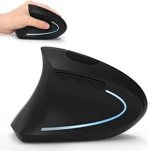 Lekvey Left Handed Mouse, Wireless 2.4G USB Lefty Left Hand Ergonomic Vertical Mouse, Less Noise - Black