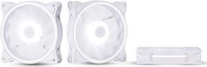 120mm Computer PC Cooling Fan White LED Game Case Cooler Fan Quiet 12V Computer PC Fan with Triple Light Loop 3-Pack