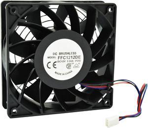 12cm 120mm 200CFM 4000RPM CPU Cooling Fan FFC1212DE 12V DC 3-Pin 3-Wire PC Computer High CFM Cooling Case Fan with Metal Finger Guard Grill