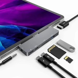 iPad Pro USB C Hub, 7-in-1 Adapter for iPad Pro 2021 2020 12.9 11 inch iPad Air 5 4 Docking Station with 4K HDMI, USB-C PD, SD/TF Card Reader, USB 3.0, 3.5mm Headphone Jack, iPad Mini 6 Accessories iPad Pro USB C Hub, 7-in-1 Adapter for iPad Pro 2021 2020 12.9 11 inch iPad Air 5 4 Docking Station with 4K HDMI, USB-C PD, SD/TF Card Reader, USB 3.0, 3.5mm Headphone Jack, iPad Mini 6 Accessories