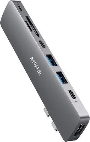 USB-C Hub for MacBook 8-in-2 Adapter Compatible with Thunderbolt 3 USB-C Port 4K HDMI USB-A&C 3.0 Data Ports SD Card Lightning Audio