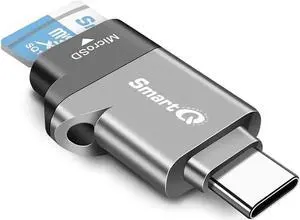 C356 Type-C MicroSD Card Reader with USB 3.0 Super Speed Technology Supports MicroSDXC MicroSDHC and MicroSD for Window Mac OS X and Andriod (Midnight Grey)