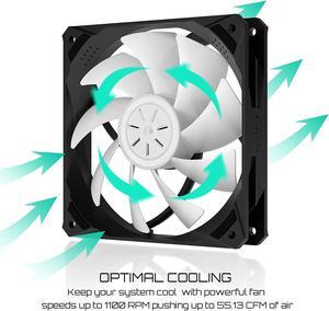 upHere 120mm Case Fan,6 Pack LED Cooling PC Fans,5V ARGB Addressable Motherboard SYNC/RC Controller, Colorful Cooler Speed Adjustable with Fan Control Hub,Black Edition